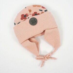 Deux par Deux Beanie Kids 18-24M‎ Pink Floral Knit Earflap Hat